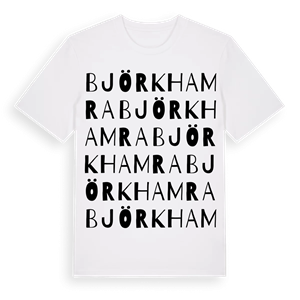 Björkhamra ordlek t-shirt – ekologisk bomull t-shirt från Pinshirt