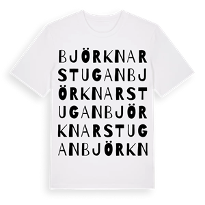 Björknarstugan ordlek t-shirt – ekologisk bomull t-shirt från Pinshirt