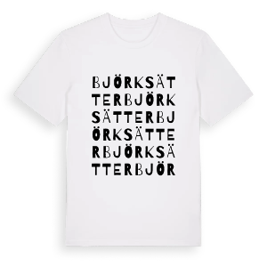 Björksätter ordlek t-shirt – ekologisk bomull t-shirt från Pinshirt