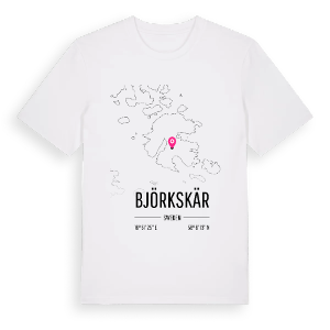 Björkskär karta t-shirt – ekologisk bomull t-shirt från Pinshirt