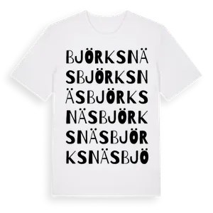 Björksnäs ordlek t-shirt – ekologisk bomull t-shirt från Pinshirt
