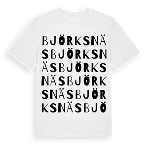 Björksnäs ordlek t-shirt – ekologisk bomull t-shirt från Pinshirt