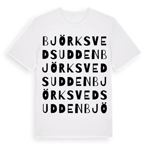 Björksvedsudden ordlek t-shirt – ekologisk bomull t-shirt från Pinshirt