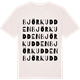 Vintage White t-shirt med Björkudden ordlek t-shirt