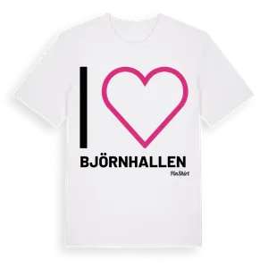 Jag älskar Björnhallen t-shirt stort tryck – ekologisk bomull t-shirt från Pinshirt