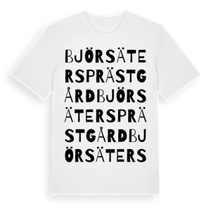 Björsäters prästgård ordlek t-shirt – ekologisk bomull t-shirt från Pinshirt