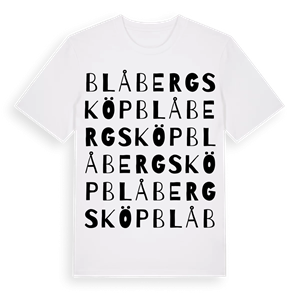 Blåbergsköp ordlek t-shirt – ekologisk bomull t-shirt från Pinshirt