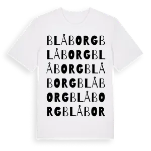 Blåborg ordlek t-shirt – ekologisk bomull t-shirt från Pinshirt