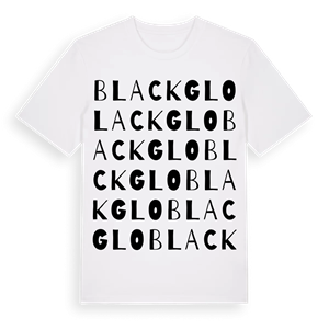 Blackglo ordlek t-shirt – ekologisk bomull t-shirt från Pinshirt