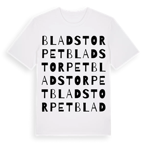 Bladstorpet ordlek t-shirt – ekologisk bomull t-shirt från Pinshirt