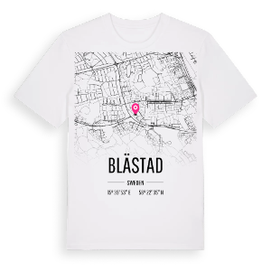 Blästad karta t-shirt – ekologisk bomull t-shirt från Pinshirt
