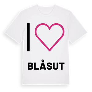 Jag älskar Blåsut t-shirt stort tryck – ekologisk bomull t-shirt från Pinshirt