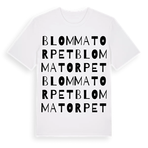 Blommatorpet ordlek t-shirt – ekologisk bomull t-shirt från Pinshirt
