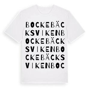 Bockebäcksviken ordlek t-shirt – ekologisk bomull t-shirt från Pinshirt