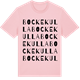 Pink Cotton t-shirt med Bockekulla ordlek t-shirt