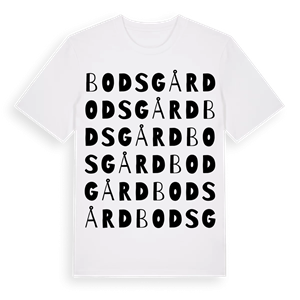 Bodsgård ordlek t-shirt – ekologisk bomull t-shirt från PinShirt