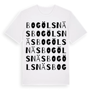 Bogölsnäs ordlek t-shirt – ekologisk bomull t-shirt från Pinshirt