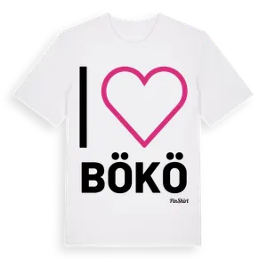 Jag älskar Bökö t-shirt stort tryck – ekologisk bomull t-shirt från Pinshirt