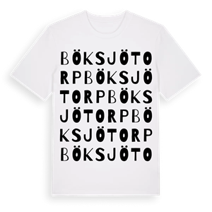 Böksjötorp ordlek t-shirt – ekologisk bomull t-shirt från Pinshirt