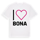 White t-shirt med Jag älskar Bona t-shirt stort tryck