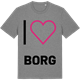Mid Heather Gray t-shirt med Jag älskar Borg t-shirt stort tryck