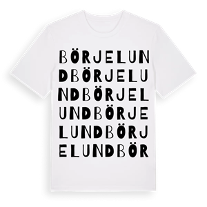 Börjelund ordlek t-shirt – ekologisk bomull t-shirt från Pinshirt