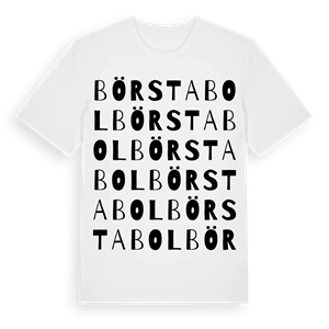 Börstabol ordlek t-shirt – ekologisk bomull t-shirt från Pinshirt
