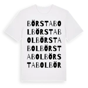 Börstabol ordlek t-shirt – ekologisk bomull t-shirt från Pinshirt