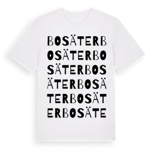 Bosäter ordlek t-shirt – ekologisk bomull t-shirt från Pinshirt