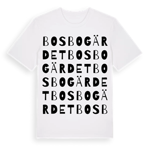 Bosbogärdet ordlek t-shirt – ekologisk bomull t-shirt från Pinshirt