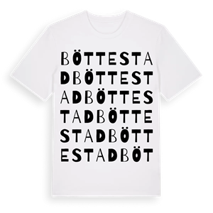 Böttestad ordlek t-shirt – ekologisk bomull t-shirt från Pinshirt