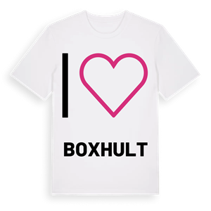 Jag älskar Boxhult t-shirt stort tryck – ekologisk bomull t-shirt från PinShirt