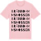 Pink Cotton t-shirt med Bränndammsmossen ordlek t-shirt