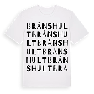 Brånshult ordlek t-shirt – ekologisk bomull t-shirt från Pinshirt