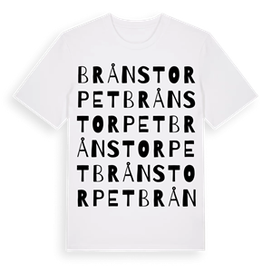 Brånstorpet ordlek t-shirt – ekologisk bomull t-shirt från Pinshirt