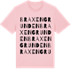 Pink Cotton t-shirt med Braxengrunden ordlek t-shirt