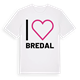 White t-shirt med Jag älskar Bredal t-shirt stort tryck