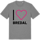 Mid Heather Gray t-shirt med Jag älskar Bredal t-shirt stort tryck