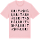 Pink Cotton t-shirt med Britas hål ordlek t-shirt