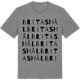 Mid Heather Gray t-shirt med Britas hål ordlek t-shirt