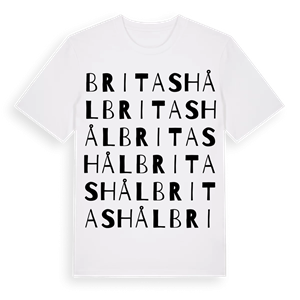 Britas hål ordlek t-shirt – ekologisk bomull t-shirt från Pinshirt