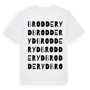 Brodderyd ordlek t-shirt – ekologisk bomull t-shirt från Pinshirt