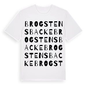 Brogstensbacke ordlek t-shirt – ekologisk bomull t-shirt från Pinshirt