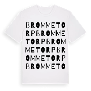 Brommetorp ordlek t-shirt – ekologisk bomull t-shirt från Pinshirt