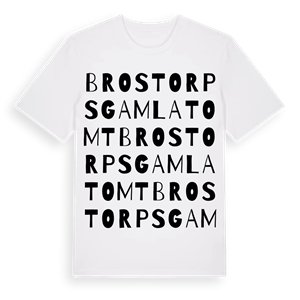 Brostorps gamla tomt ordlek t-shirt – ekologisk bomull t-shirt från Pinshirt