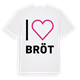 White t-shirt med Jag älskar Bröt t-shirt stort tryck