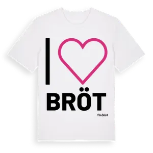 Jag älskar Bröt t-shirt stort tryck – ekologisk bomull t-shirt från Pinshirt