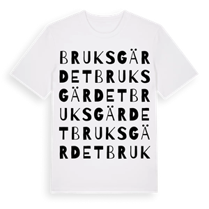 Bruksgärdet ordlek t-shirt – ekologisk bomull t-shirt från Pinshirt