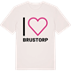 Vintage White t-shirt med Jag älskar Brustorp t-shirt stort tryck