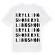 White t-shirt med Bryllingsmon ordlek t-shirt